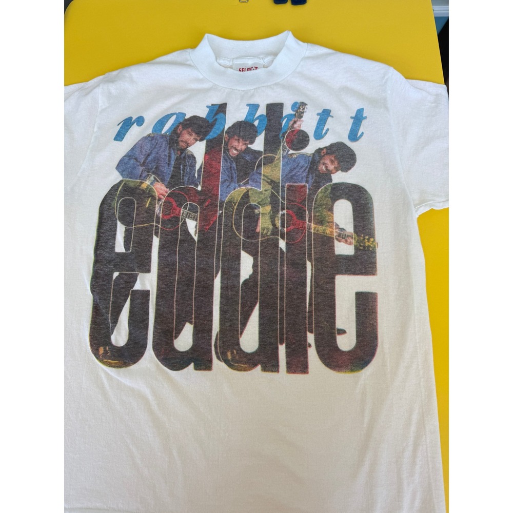 Vtg 90s Eddie Rabbitt Graphic Tee Med Single Stitch USA Nashville Band T Rare